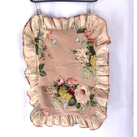 2 Vintage RALPH LAUREN Cynthia Standard Pillow Shams Pink Floral Ruffled Set USA - Picture 8 of 10